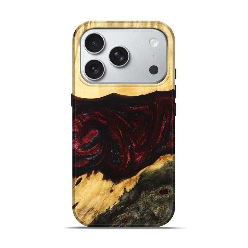 iPhone 18 Pro Wood Live Edge Phone Case - Adell (Red, 829848)