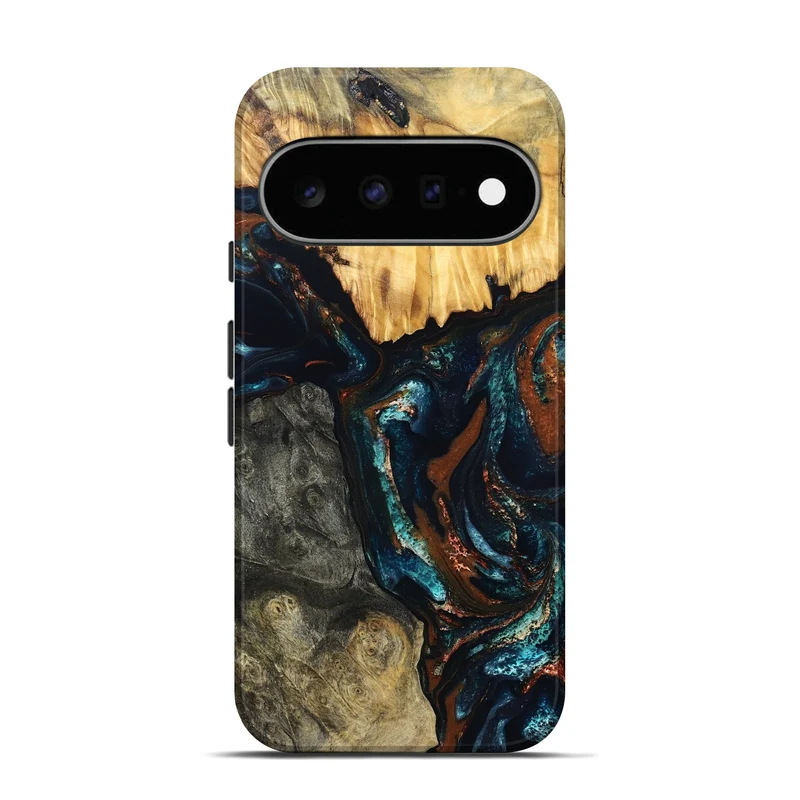 Pixel 11 Wood Live Edge Phone Case - Boyd (Teal & Gold, 829843)