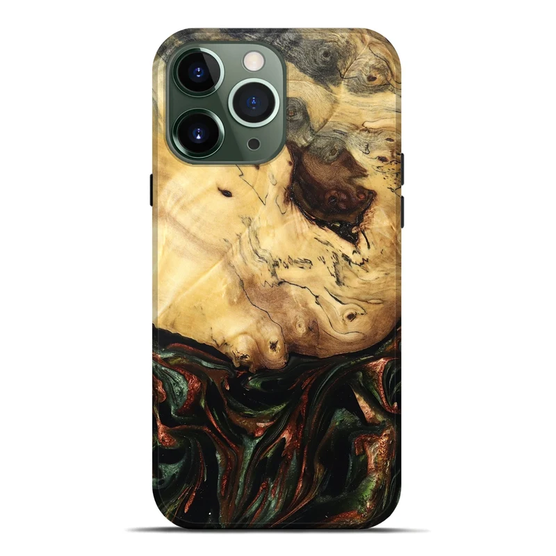iPhone 13 Pro Max Wood Live Edge Phone Case - Aron (Green, 829840)
