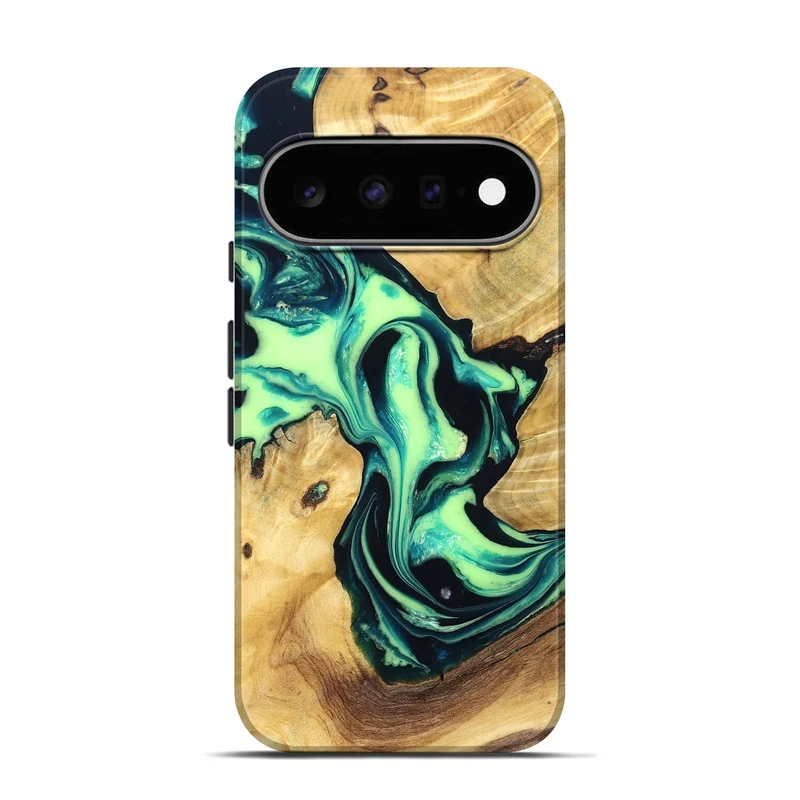 Pixel 11 Pro Wood Live Edge Phone Case - Kira (Green, 829847)