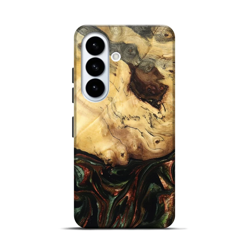 Galaxy S26 Wood Live Edge Phone Case - Aron (Green, 829840)