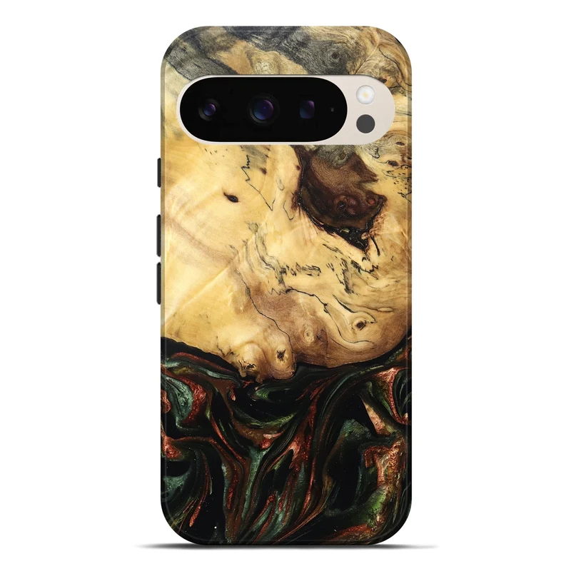 Pixel 9 Pro XL Wood Live Edge Phone Case - Aron (Green, 829840)