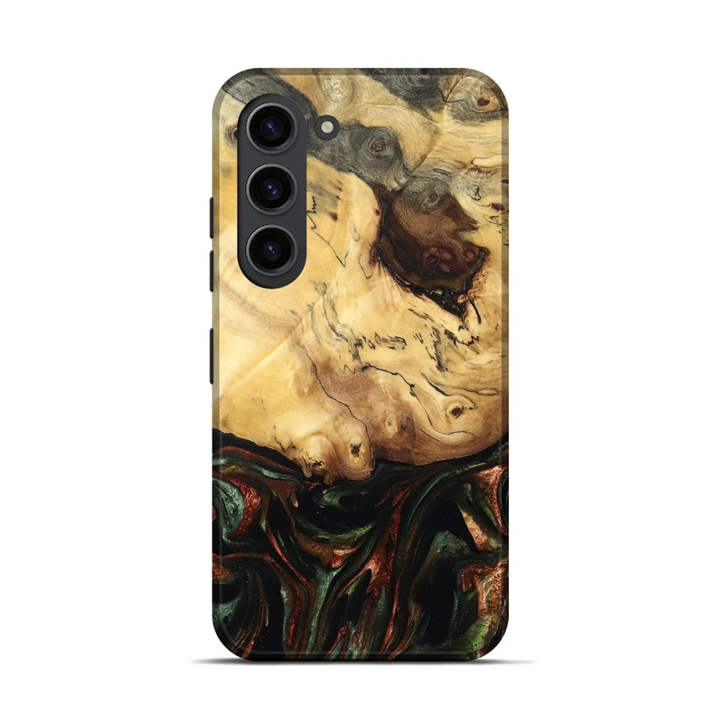 Galaxy S23 Wood Live Edge Phone Case - Aron (Green, 829840)