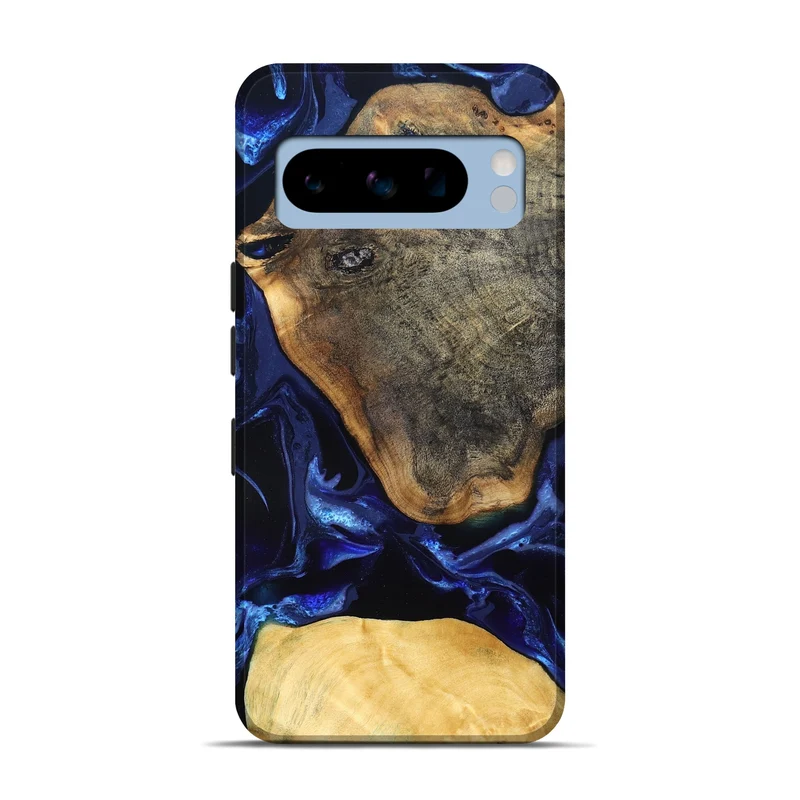 Pixel 8 Pro Wood Live Edge Phone Case - Coretta (Blue, 829841)