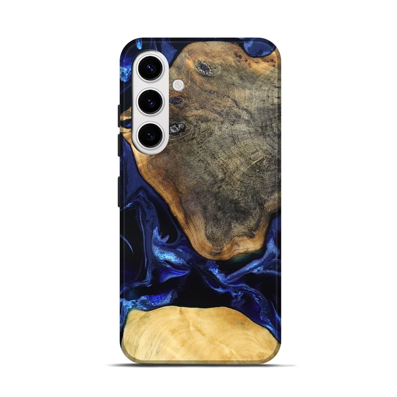 Galaxy S25 Wood Live Edge Phone Case - Coretta (Blue, 829841)