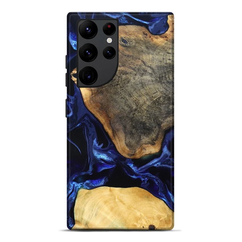 Galaxy S22 Ultra Wood Live Edge Phone Case - Coretta (Blue, 829841)
