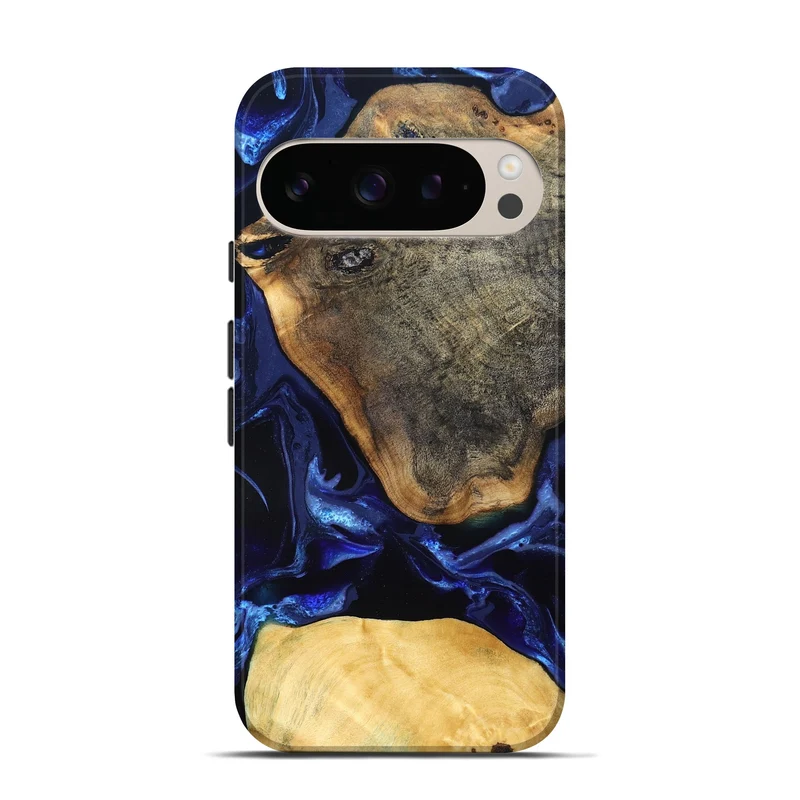 Pixel 10 Pro Wood Live Edge Phone Case - Coretta (Blue, 829841)