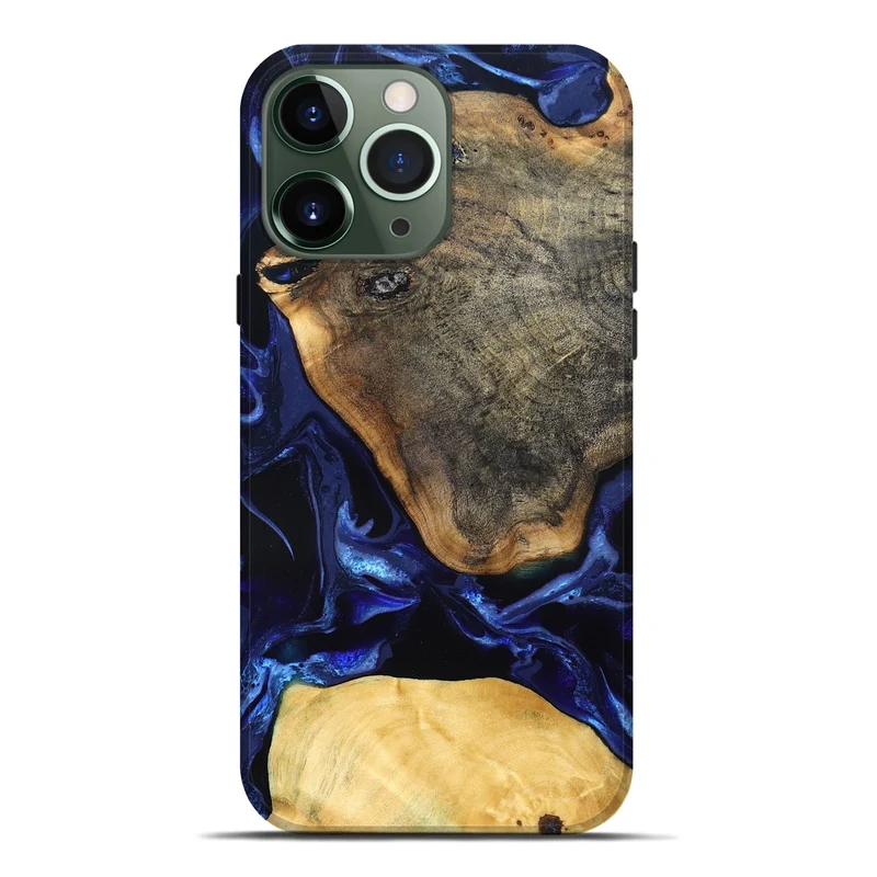 iPhone 13 Pro Max Wood Live Edge Phone Case - Coretta (Blue, 829841)