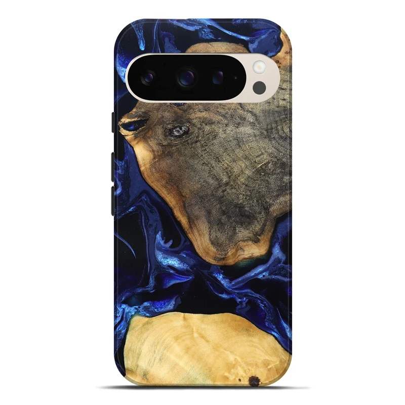 Pixel 9 Pro XL Wood Live Edge Phone Case - Coretta (Blue, 829841)
