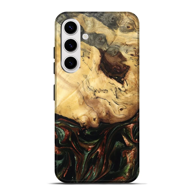 Galaxy S25 Plus Wood Live Edge Phone Case - Aron (Green, 829840)