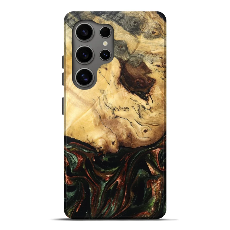 Galaxy S25 Ultra Wood Live Edge Phone Case - Aron (Green, 829840)