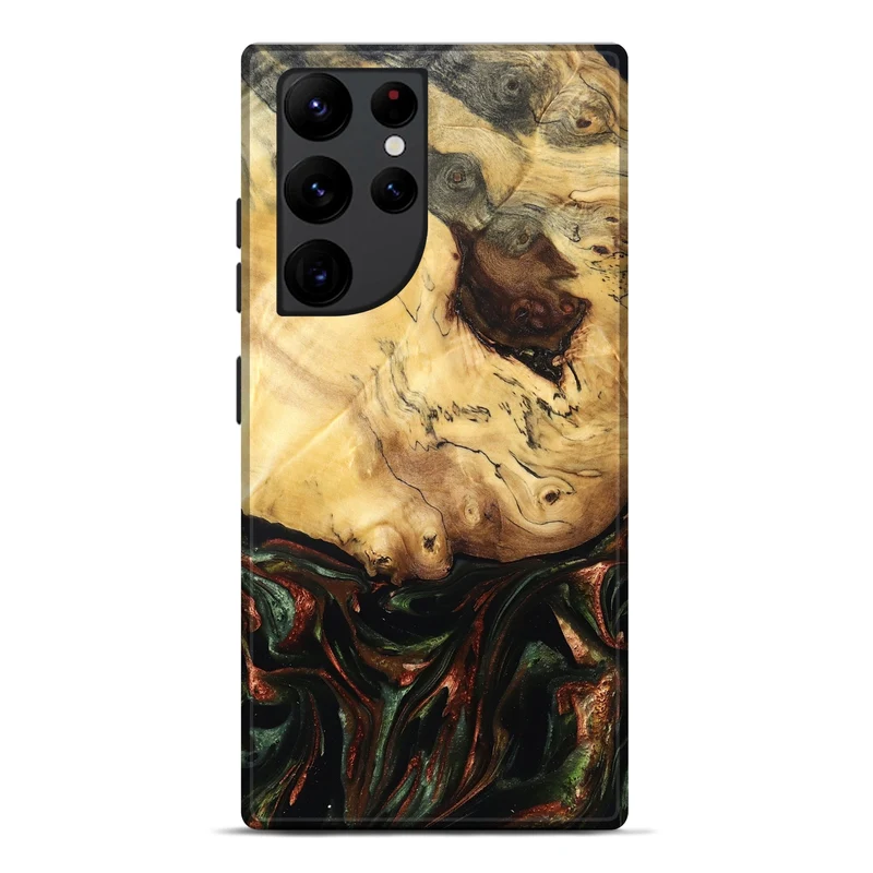 Galaxy S22 Ultra Wood Live Edge Phone Case - Aron (Green, 829840)