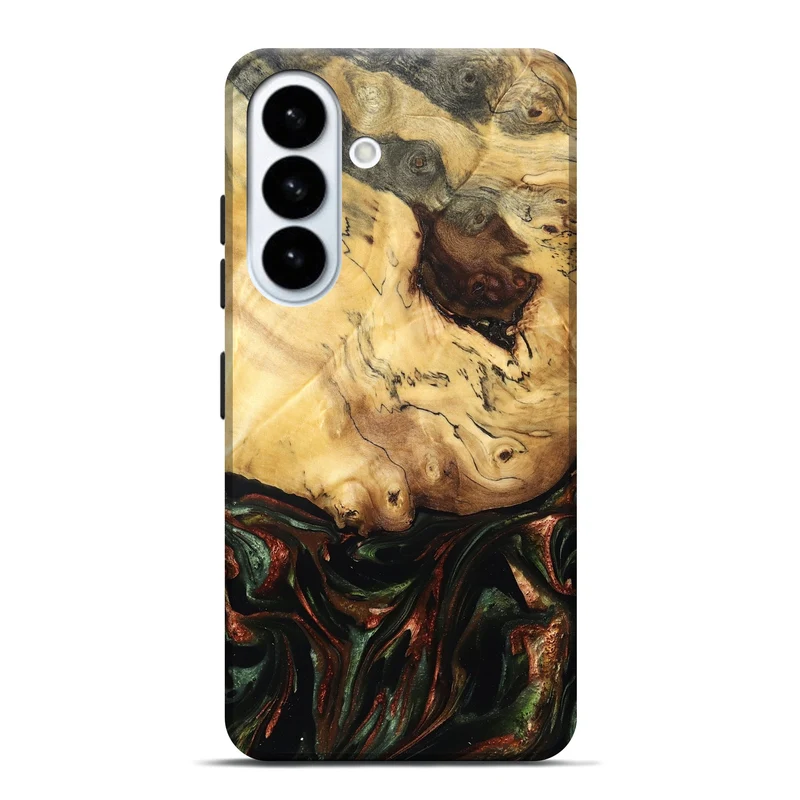 Galaxy S26 Plus Wood Live Edge Phone Case - Aron (Green, 829840)