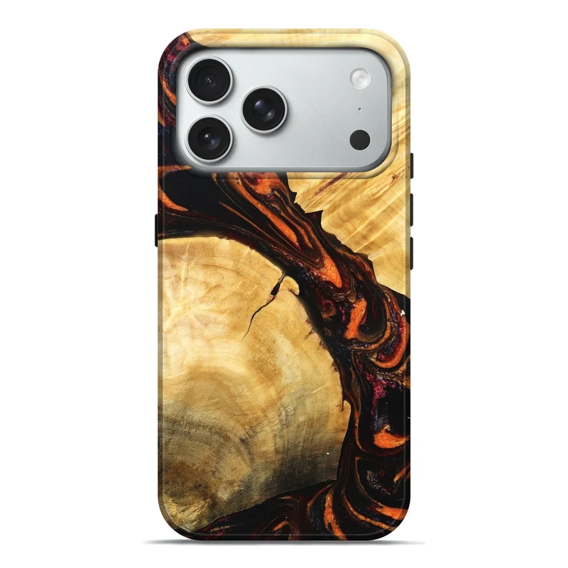 iPhone 18 Pro Max Wood Live Edge Phone Case - Richard (Red, 829837)