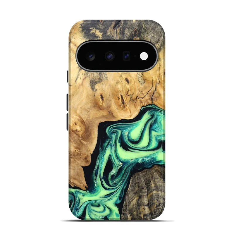 Pixel 11 Wood Live Edge Phone Case - Mikael (Green, 829824)