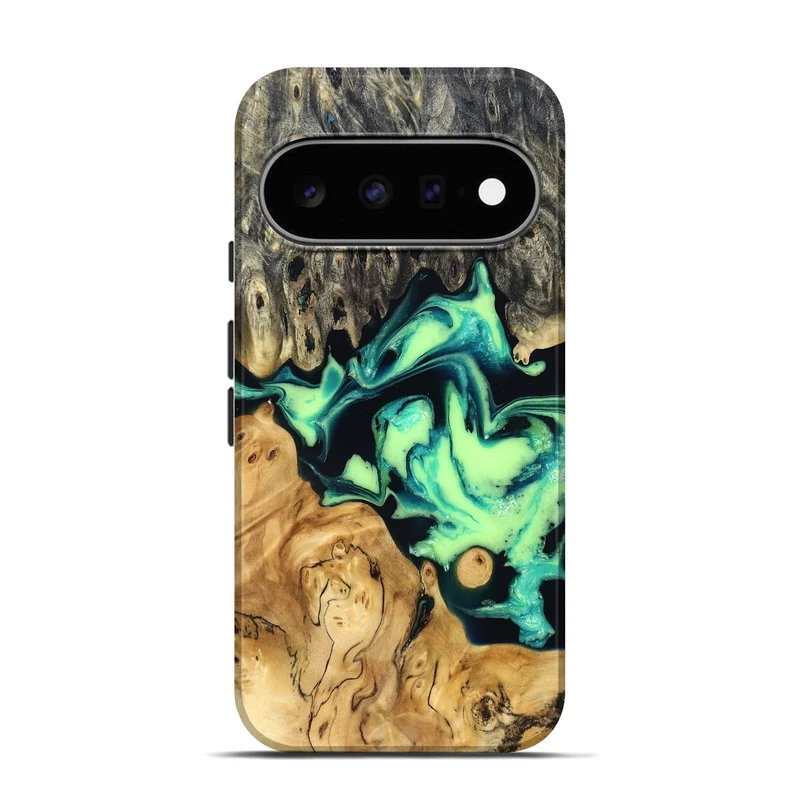 Pixel 11 Pro Wood Live Edge Phone Case - Tony (Green, 829825)