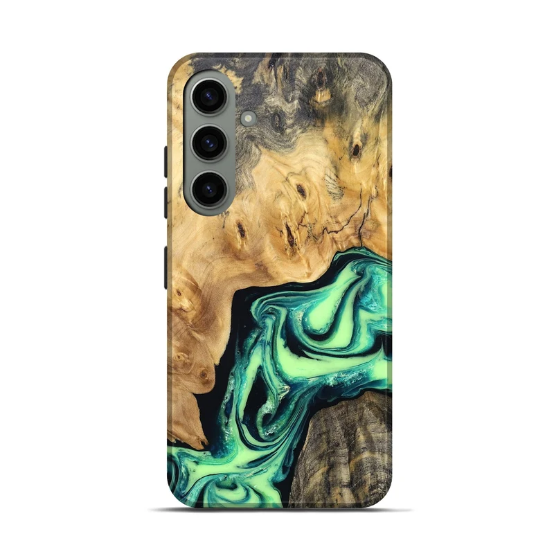 Galaxy S24 Wood Live Edge Phone Case - Mikael (Green, 829824)