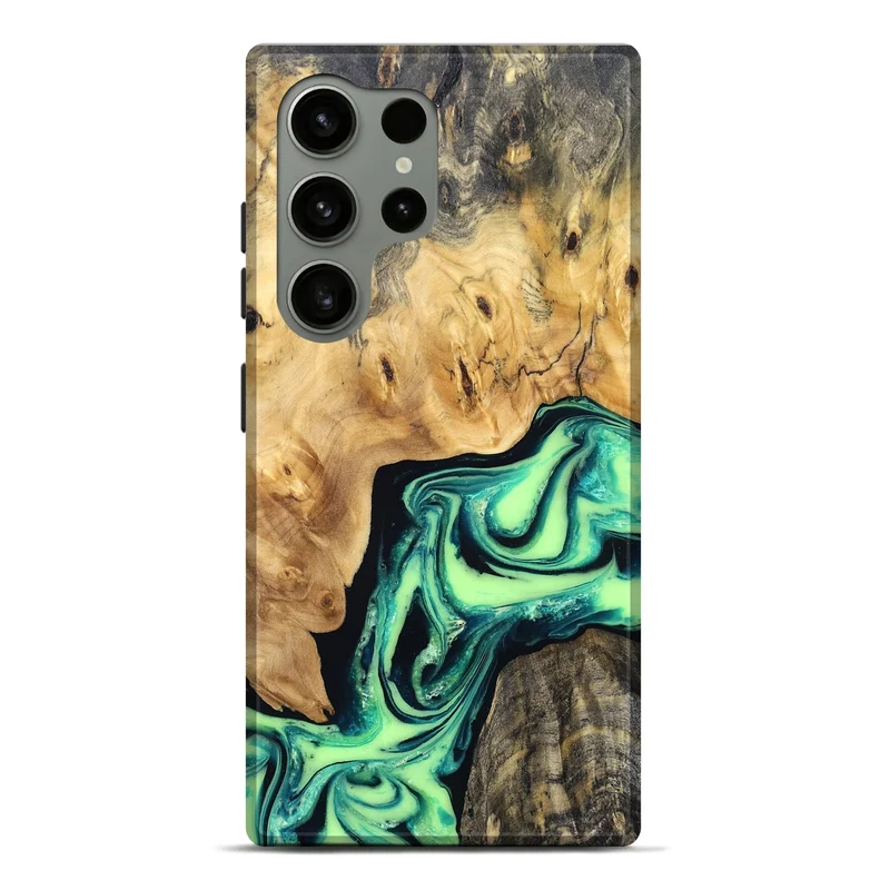 Galaxy S24 Ultra Wood Live Edge Phone Case - Mikael (Green, 829824)