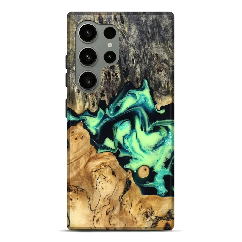 Galaxy S24 Ultra Wood Live Edge Phone Case - Tony (Green, 829825)