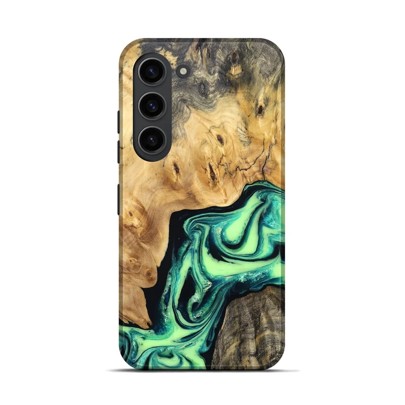 Galaxy S23 Wood Live Edge Phone Case - Mikael (Green, 829824)