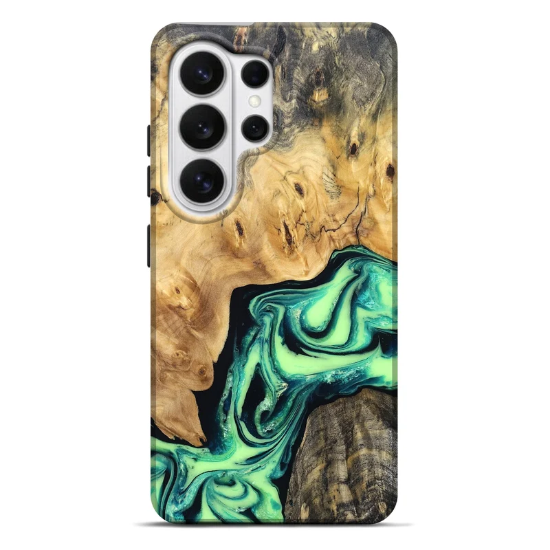 Galaxy S26 Ultra Wood Live Edge Phone Case - Mikael (Green, 829824)