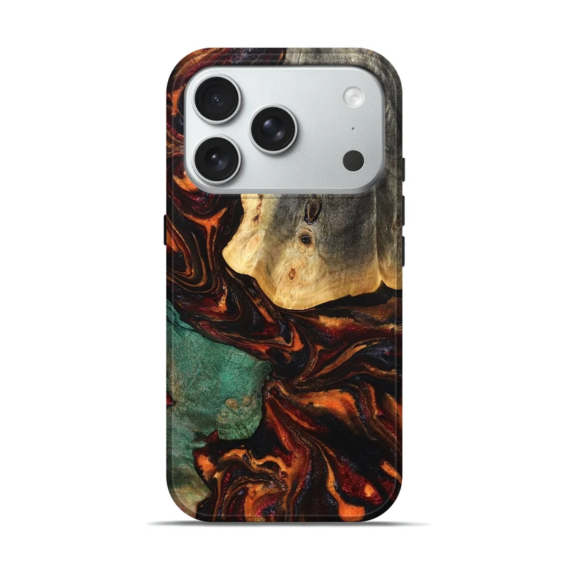 iPhone 18 Pro Wood Live Edge Phone Case - Madie (Red, 829820)