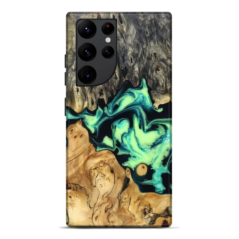 Galaxy S22 Ultra Wood Live Edge Phone Case - Tony (Green, 829825)