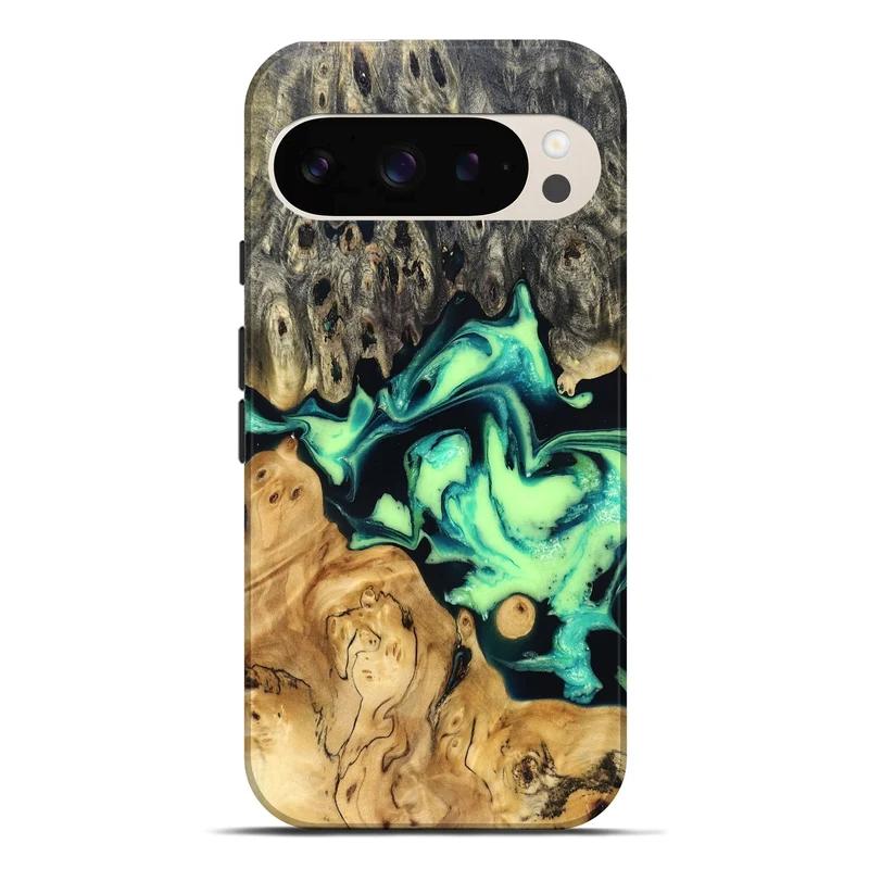 Pixel 10 Pro XL Wood Live Edge Phone Case - Tony (Green, 829825)