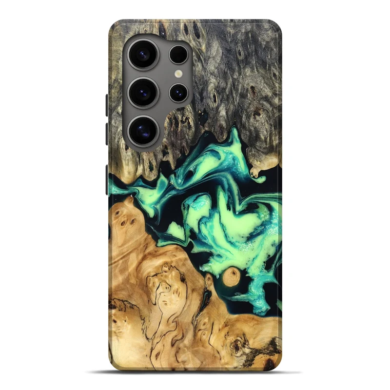 Galaxy S25 Ultra Wood Live Edge Phone Case - Tony (Green, 829825)