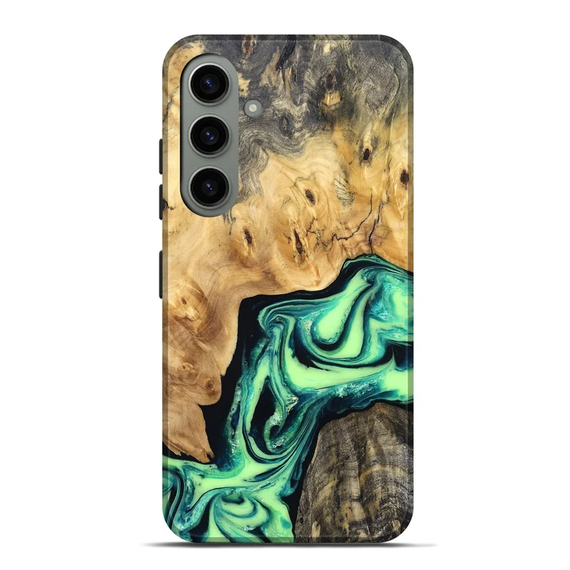 Galaxy S24 Plus Wood Live Edge Phone Case - Mikael (Green, 829824)