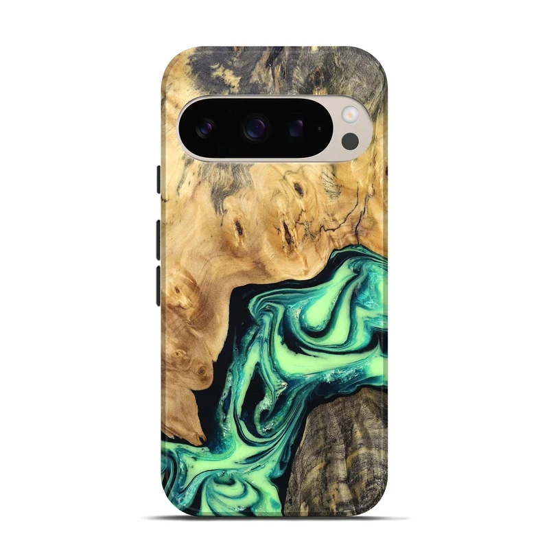 Pixel 10 Wood Live Edge Phone Case - Mikael (Green, 829824)