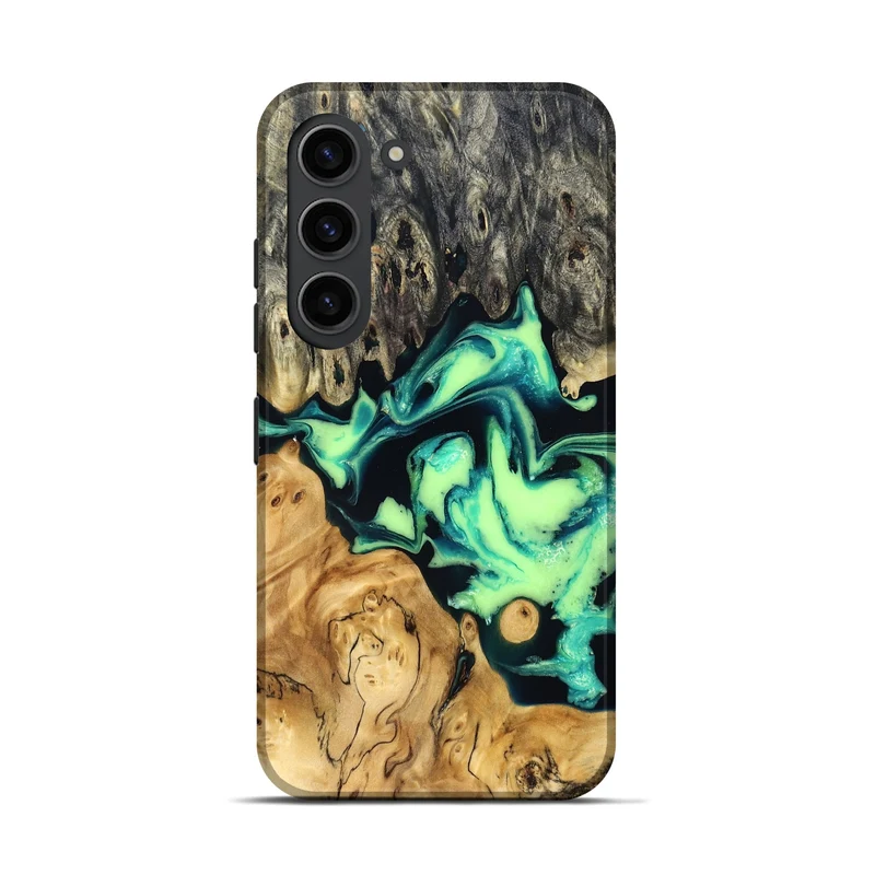 Galaxy S23 Wood Live Edge Phone Case - Tony (Green, 829825)