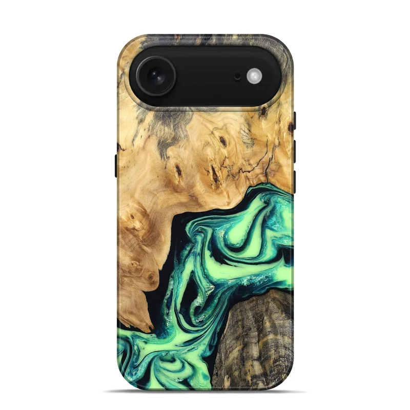iPhone 17 Air Wood Live Edge Phone Case - Mikael (Green, 829824)