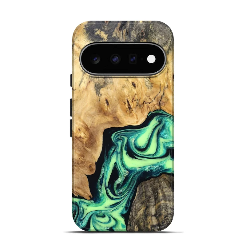 Pixel 11 Pro Wood Live Edge Phone Case - Mikael (Green, 829824)