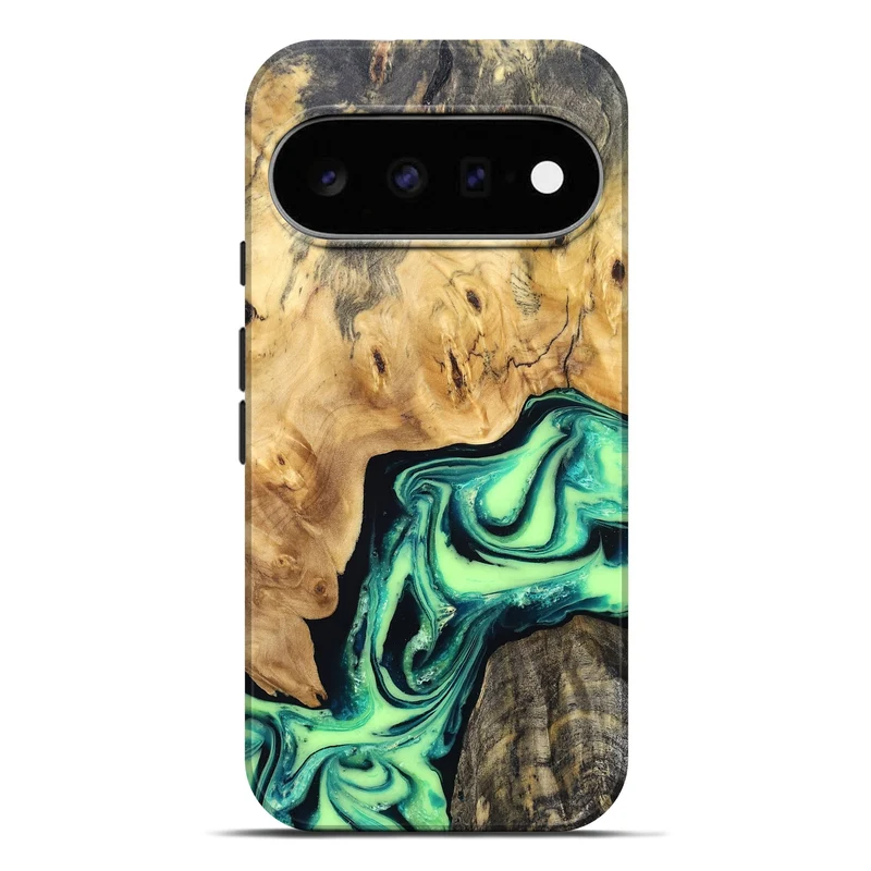 Pixel 11 Pro XL Wood Live Edge Phone Case - Mikael (Green, 829824)