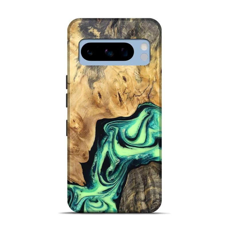 Pixel 8 Pro Wood Live Edge Phone Case - Mikael (Green, 829824)