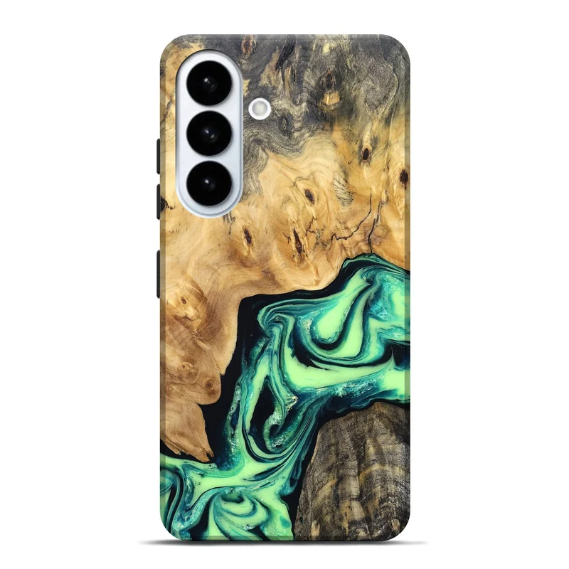 Galaxy S26 Plus Wood Live Edge Phone Case - Mikael (Green, 829824)
