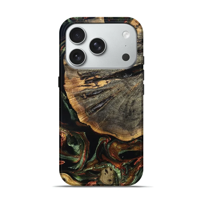 iPhone 18 Pro Wood Live Edge Phone Case - Rogers (Green, 829826)