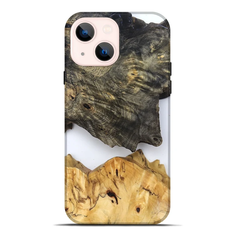 iPhone 14 Plus Wood Live Edge Phone Case - Teena (Clear, 829822)