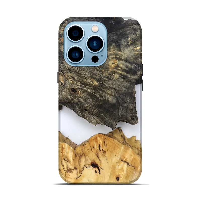 iPhone 14 Pro Wood Live Edge Phone Case - Teena (Clear, 829822)