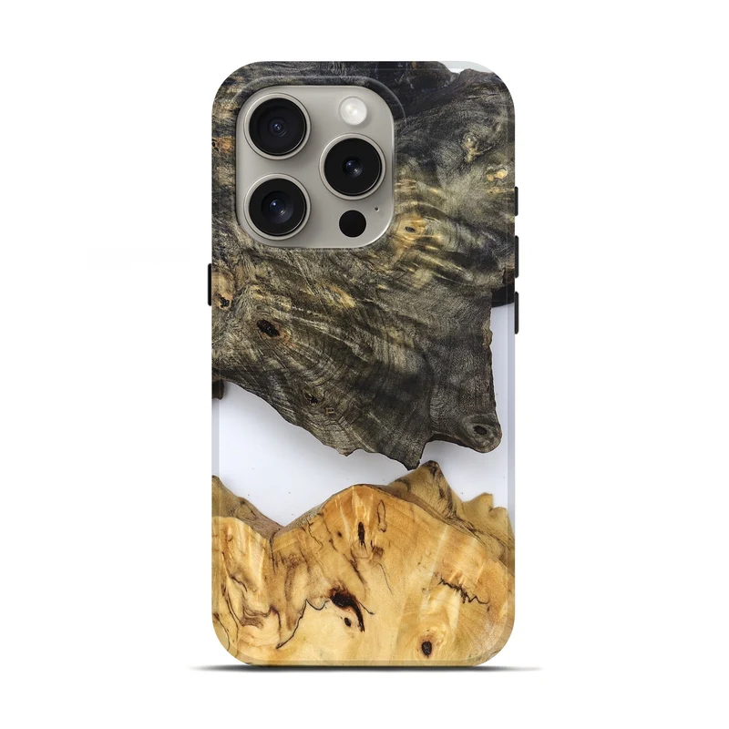 iPhone 16 Pro Wood Live Edge Phone Case - Teena (Clear, 829822)