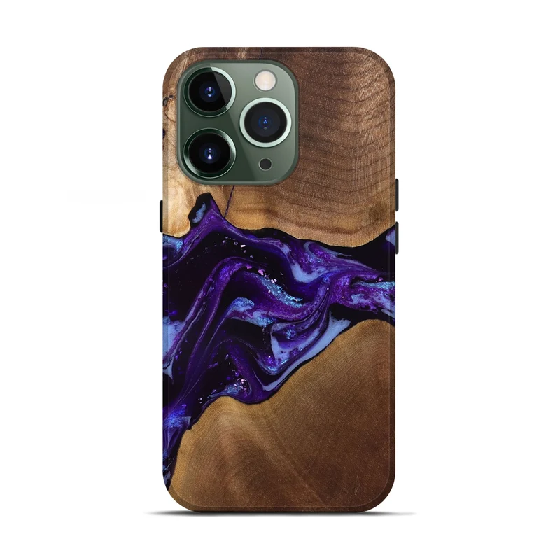iPhone 13 Pro Wood Live Edge Phone Case - Cierra (Purple, 829793)