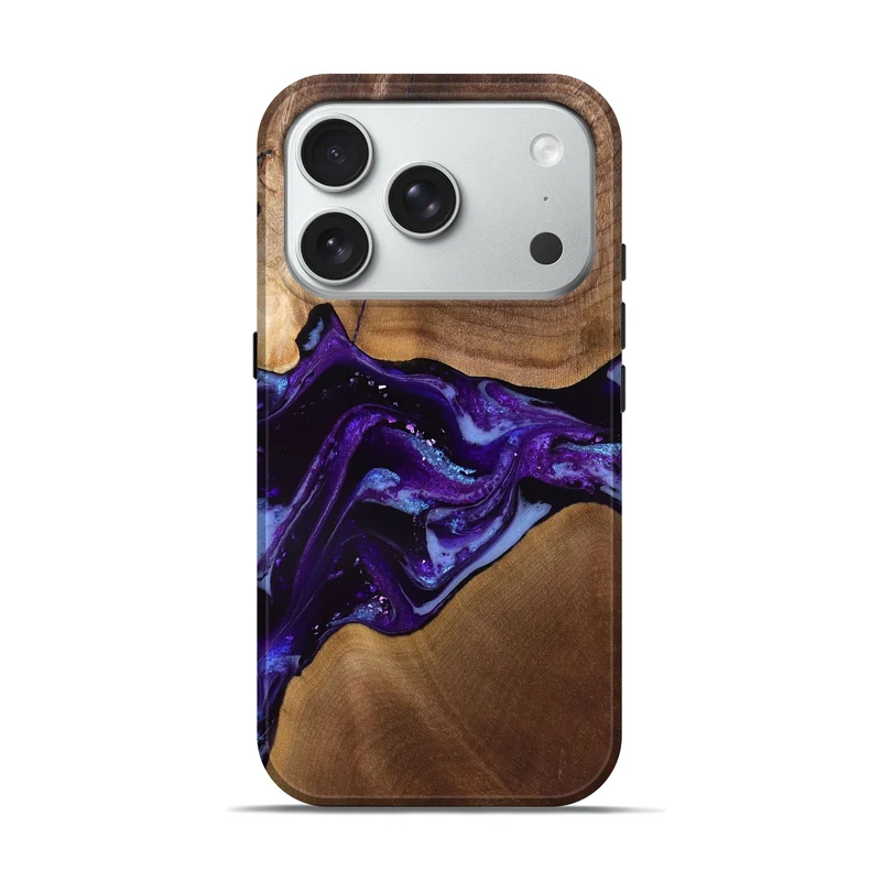 iPhone 18 Pro Wood Live Edge Phone Case - Cierra (Purple, 829793)
