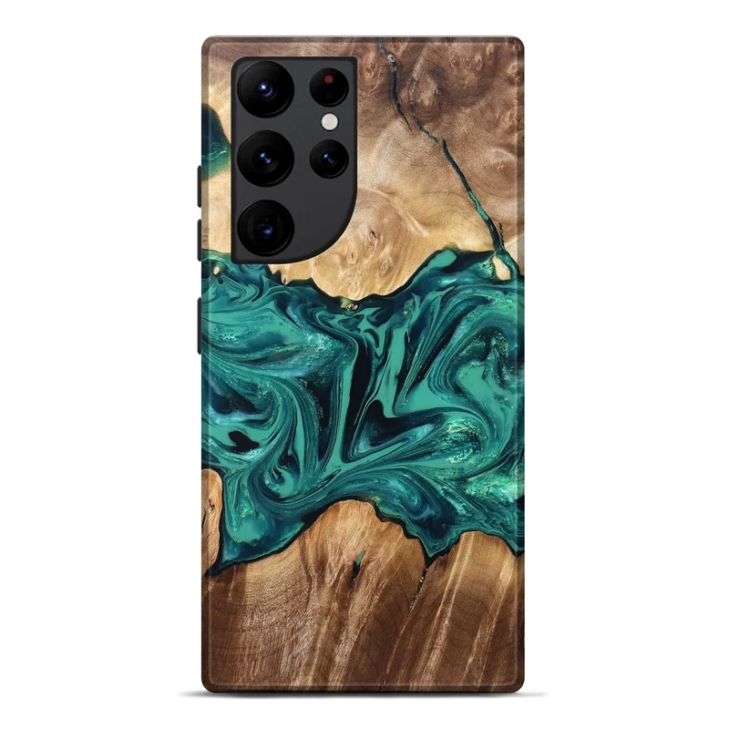 Galaxy S22 Ultra Wood Live Edge Phone Case - Nash (Green, 829790)