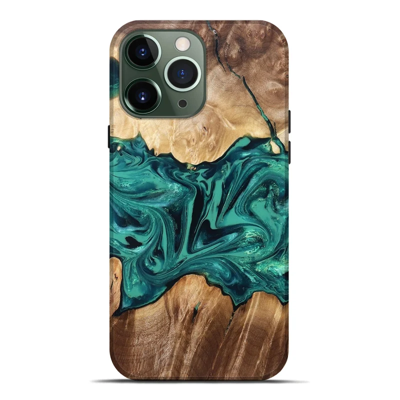 iPhone 13 Pro Max Wood Live Edge Phone Case - Nash (Green, 829790)
