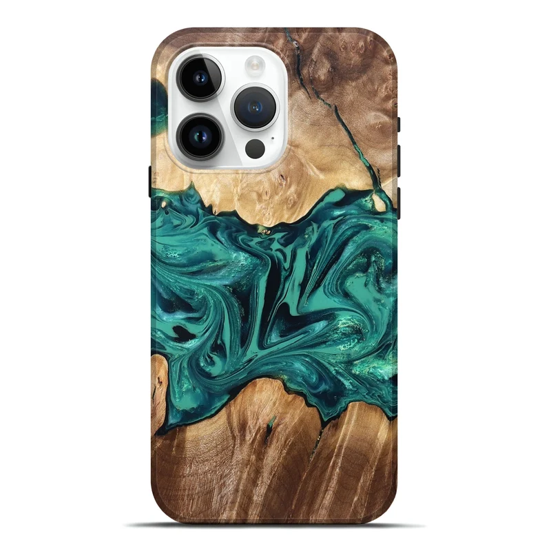 iPhone 15 Pro Max Wood Live Edge Phone Case - Nash (Green, 829790)