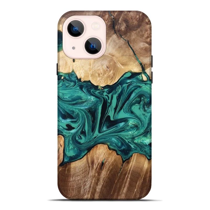 iPhone 14 Plus Wood Live Edge Phone Case - Nash (Green, 829790)