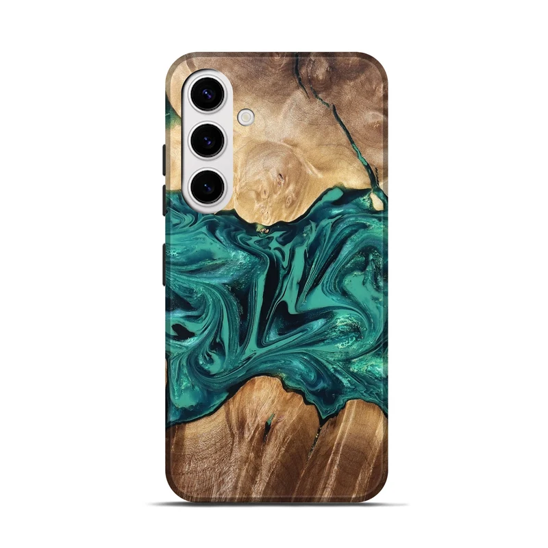 Galaxy S25 Wood Live Edge Phone Case - Nash (Green, 829790)