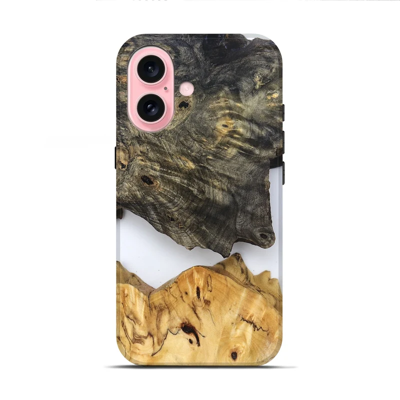 iPhone 16 Wood Live Edge Phone Case - Teena (Clear, 829822)