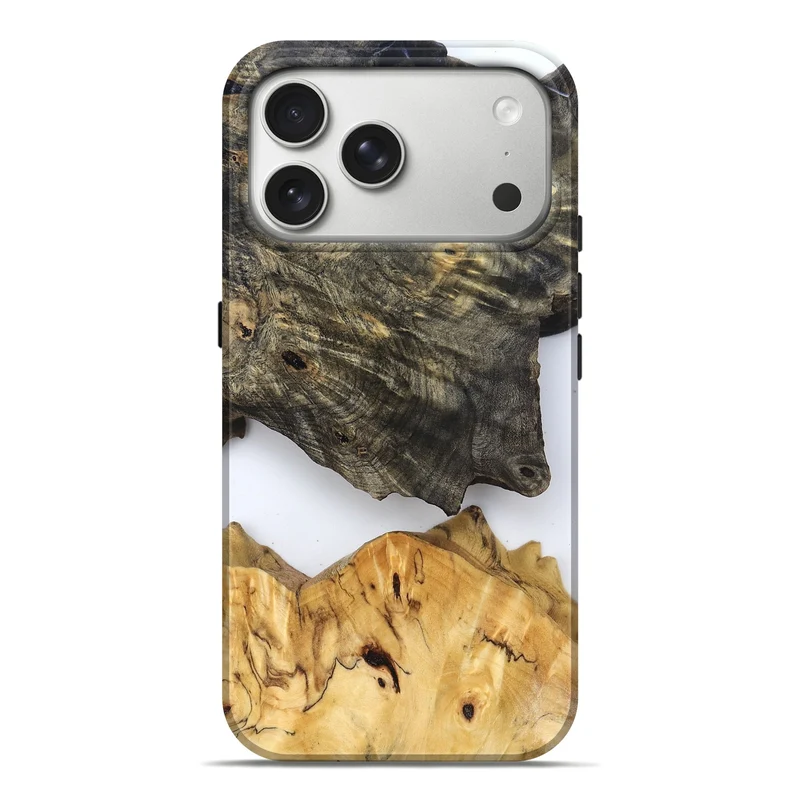 iPhone 17 Pro Max Wood Live Edge Phone Case - Teena (Clear, 829822)